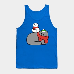 Snowman and Cat Tank Top